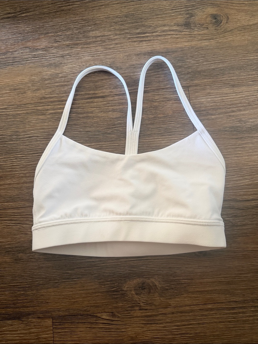 lululemon athletica White Racerback Sports Bra with Beige Lining
